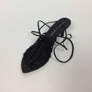 Robert Clergerie Satin Leather Lace Up Sandals