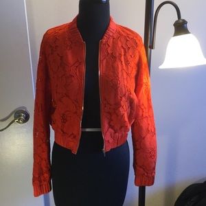 Bebe lace bomber jacket-new