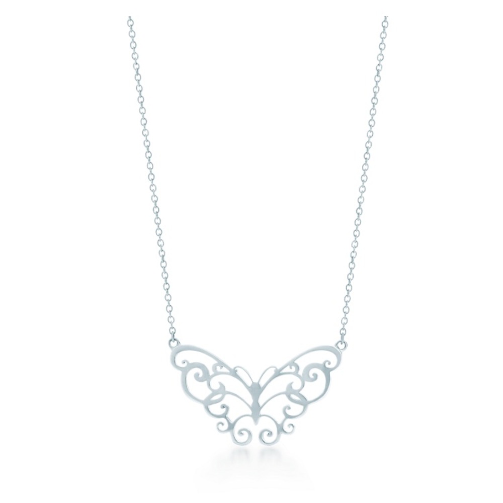 Tiffany and co butterfly pendant necklace