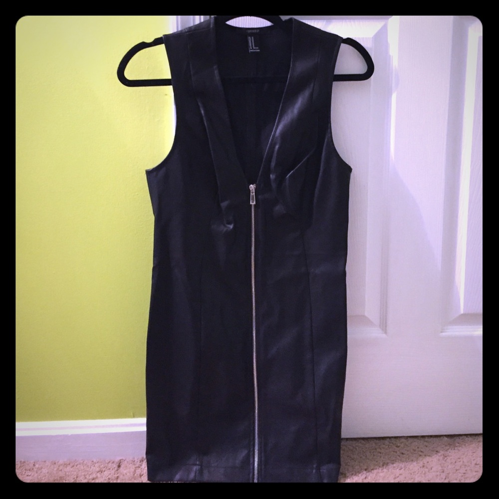 "Leather" Zip Dress
