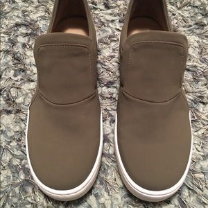 Olive Green Slip-On Sneakers