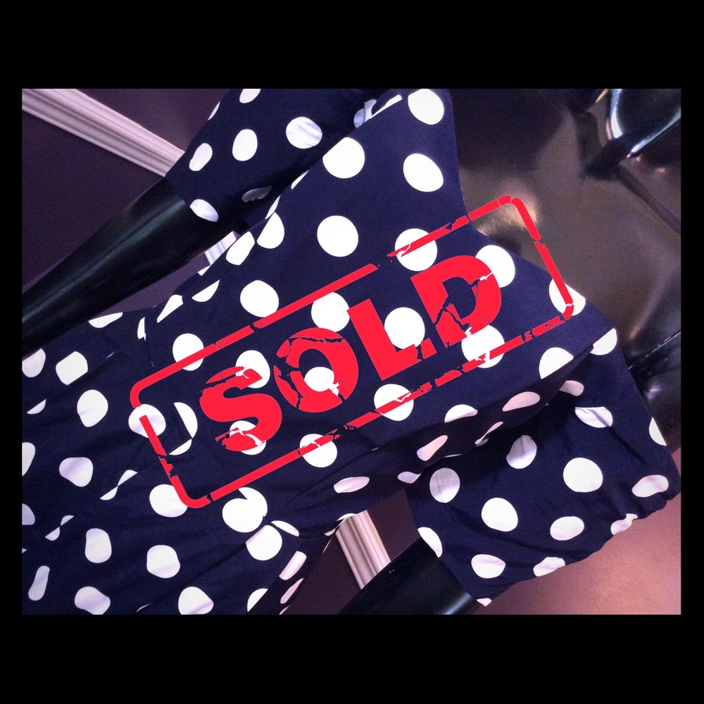 ET Al Vintage Blue Polka Dot Rockabilly Jumpsuit