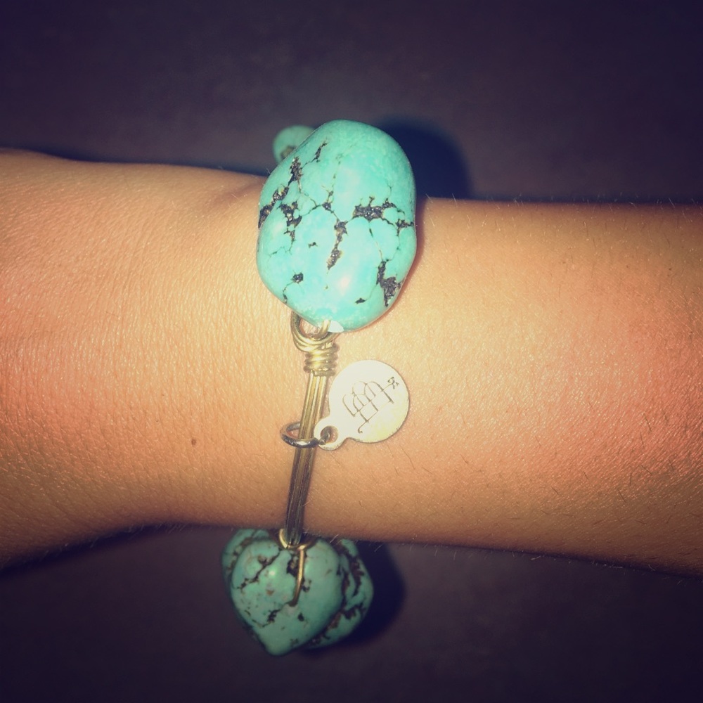 Bourbon & Boweties turquoise stone bracelet