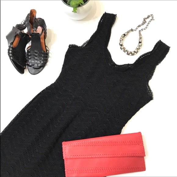 Joie caviar black RORI B eyelet sheath dress - Picture 2 of 6