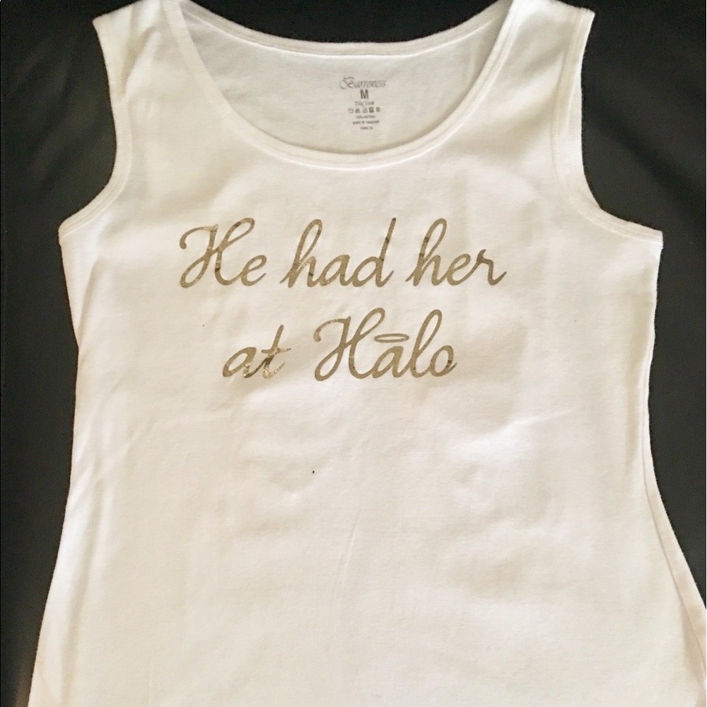 White cotton sleeveless tee shirt