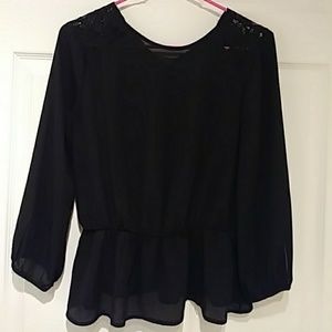 Black peplum top