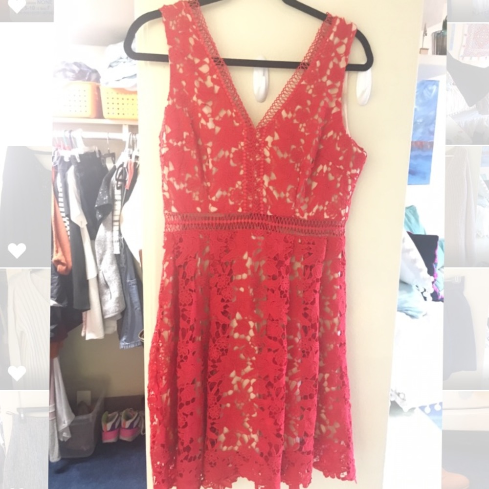 red lace dress