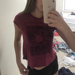 Graphic T-shirt, "sun, moon" with layered back