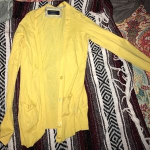 Yellow button cardigan