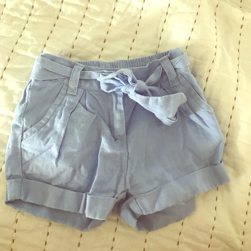 Janie and Jack linen shorts with tie belt