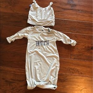 Kickee Pants Layette Newborn Gown Monogramed Henry
