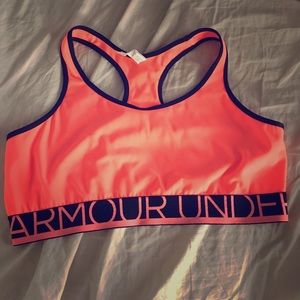Under Armour neon orange sports bra