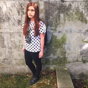 ASOS Polka Dot and Vinyl Pineapple Tee