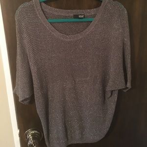 Gray sparkly dolman top