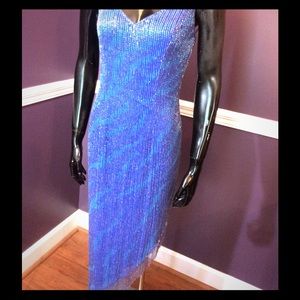 Vintage Cassandra Stone Beaded Silk Formal Gown