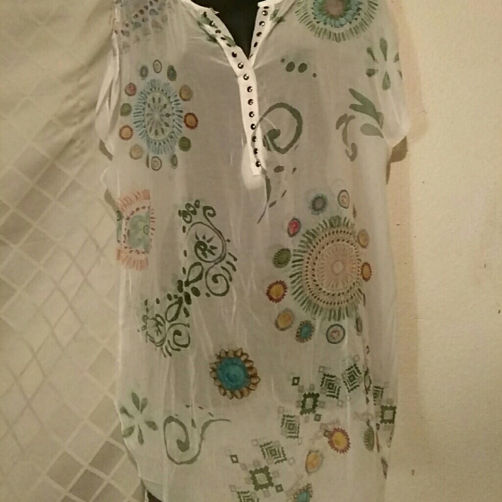 Italian Vintage Multi-color breezy blouse