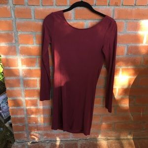 Lulu Maroon Drape dress