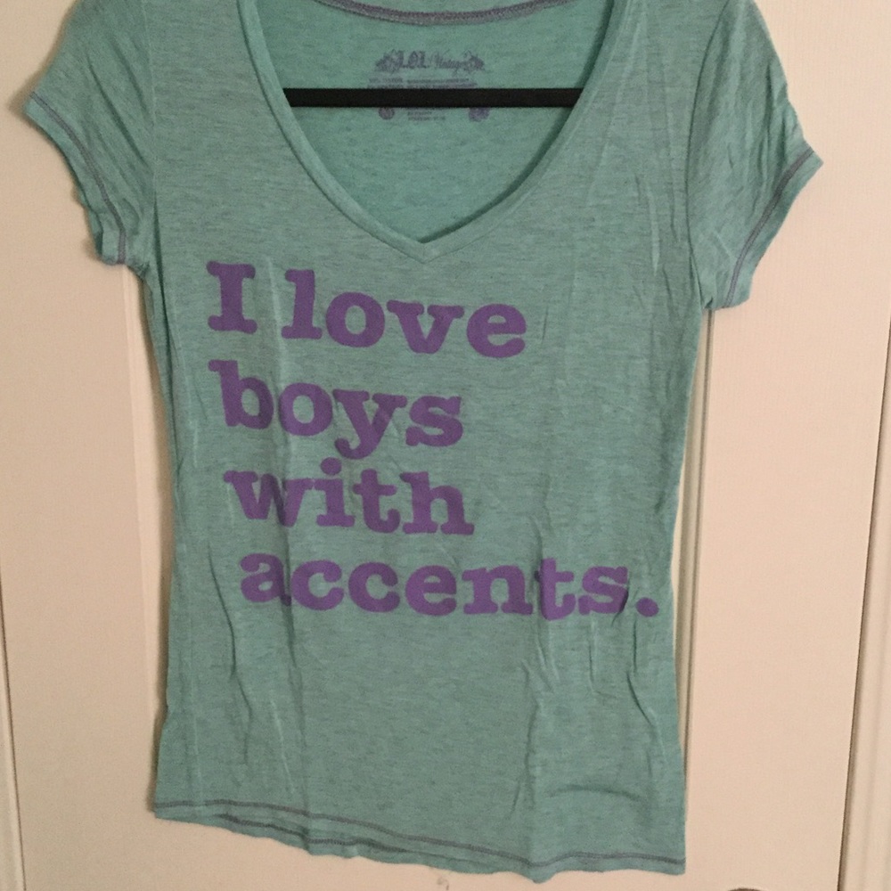 Boys with accents v neck tee