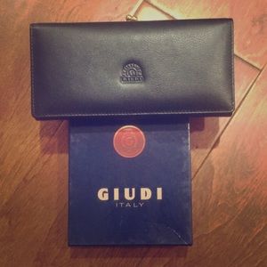 Giudi Italy Black Leather Wallet