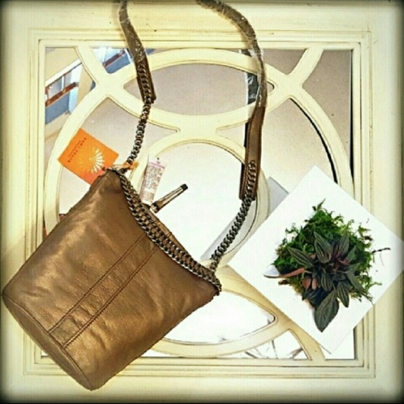 NEW RAMY BROOK Leather Bronze Crossbody Bucket Bag - Picture 4 of 8