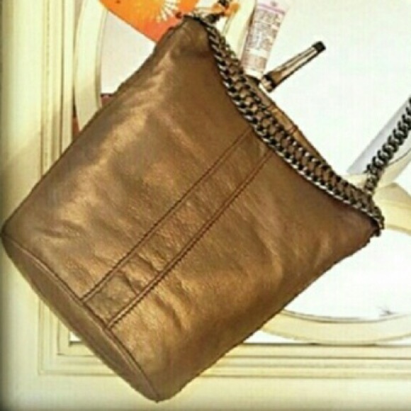 NEW RAMY BROOK Leather Bronze Crossbody Bucket Bag - Picture 6 of 8
