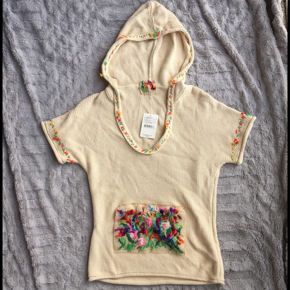 Free People Short Sleeve Beach Pullover