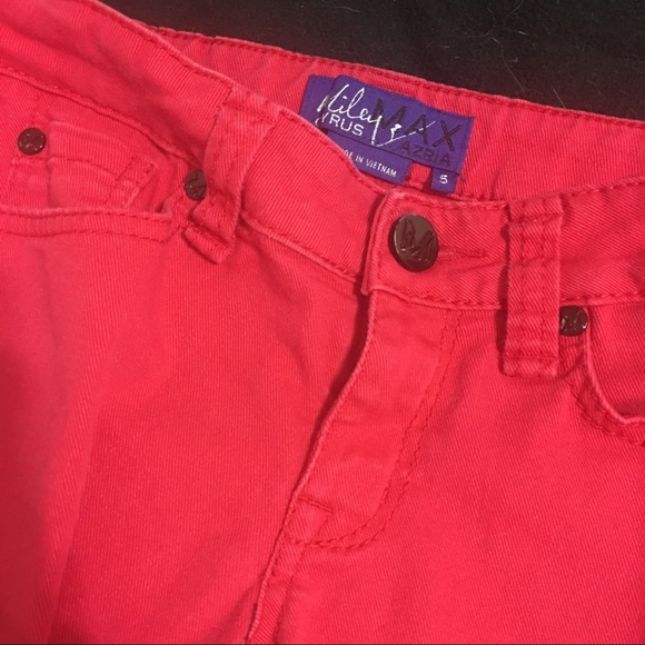 Miley Cyrus Red/Hot Pink Skinny Jeans! Size 5. - Picture 3 of 4