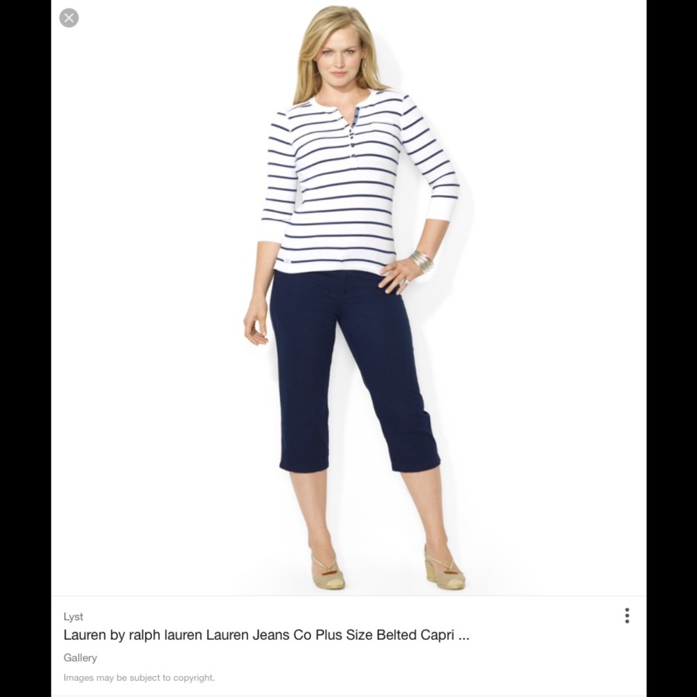 LAUREN JEANS CO. CAPRI 22w BLK.