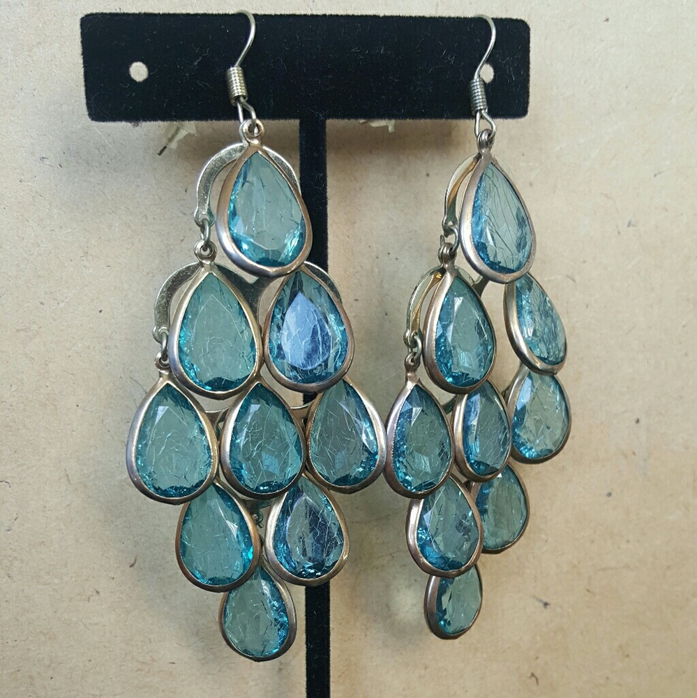 Teal Drop Earrings