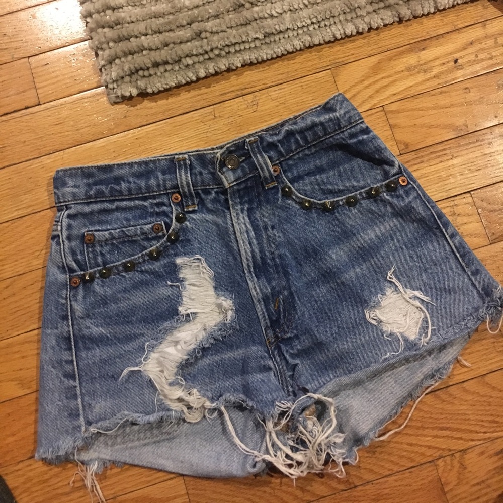 High waist denim shorts