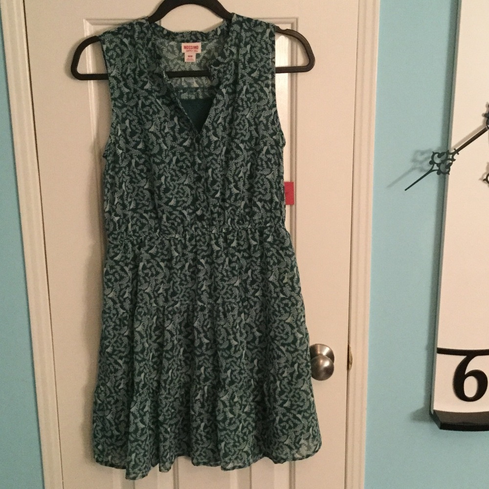 Birds and fern print dress