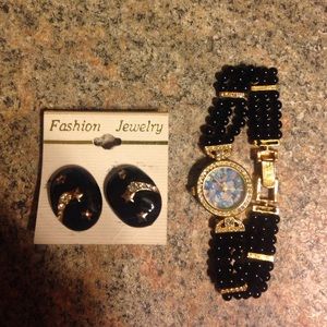 Watch and earrings set