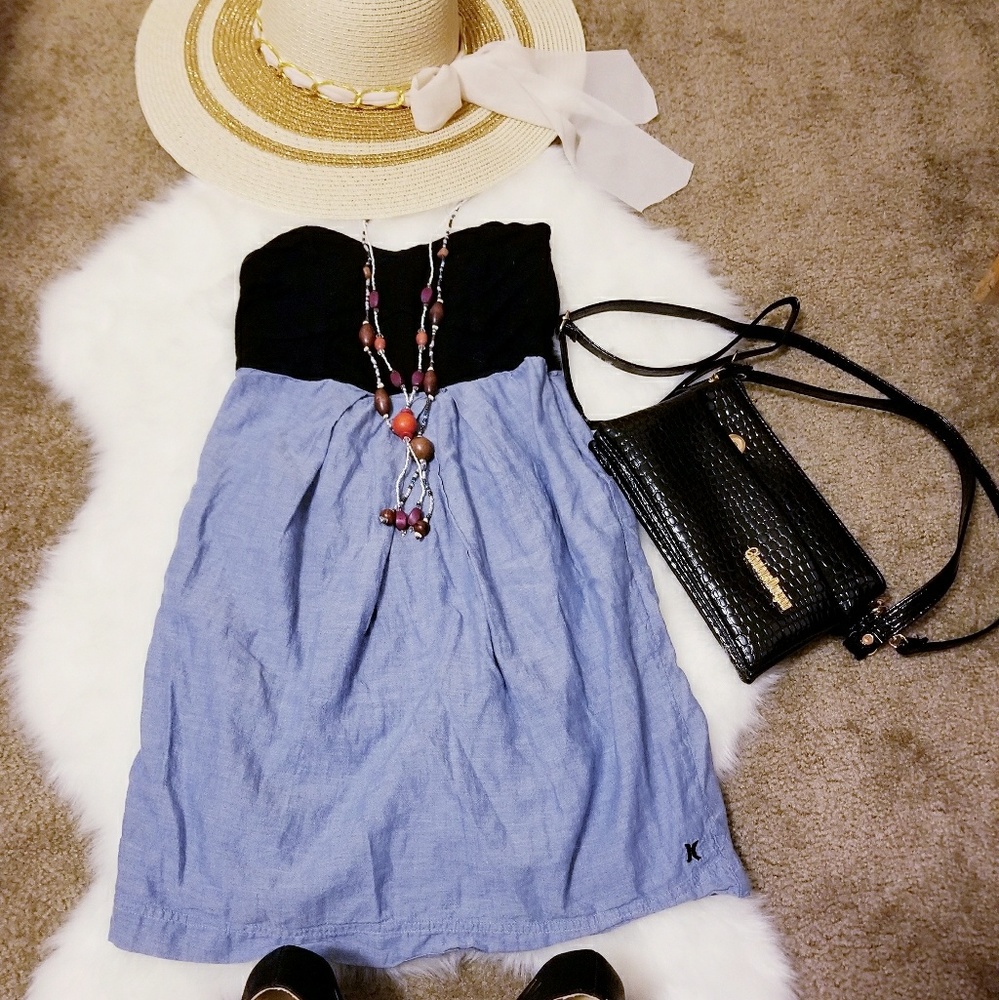 Strapless mini dress