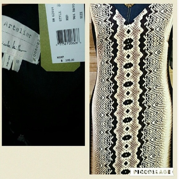 NEW ARTELIER N MILLER 10 V-Neck Back Sheath Dress - Picture 5 of 8