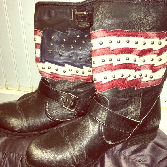 American Women faux leather biker boot - Picture 1 of 3