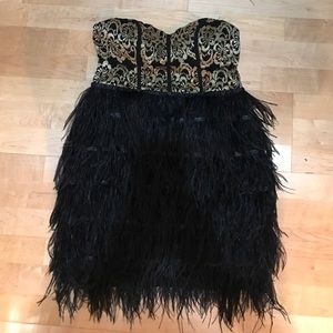 Super sexy black feather dress!