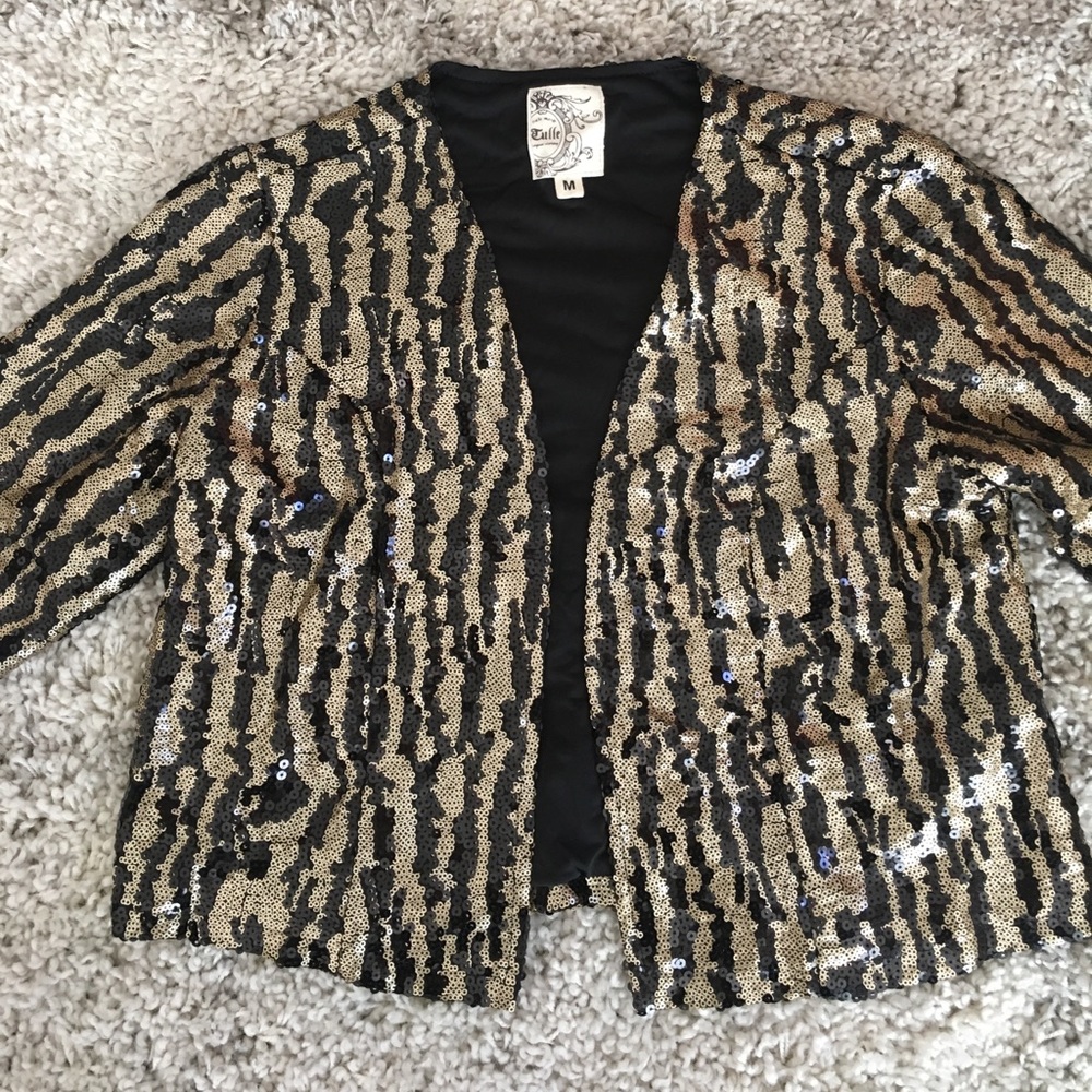 Gold And Black Sequenced Jacket - image 2