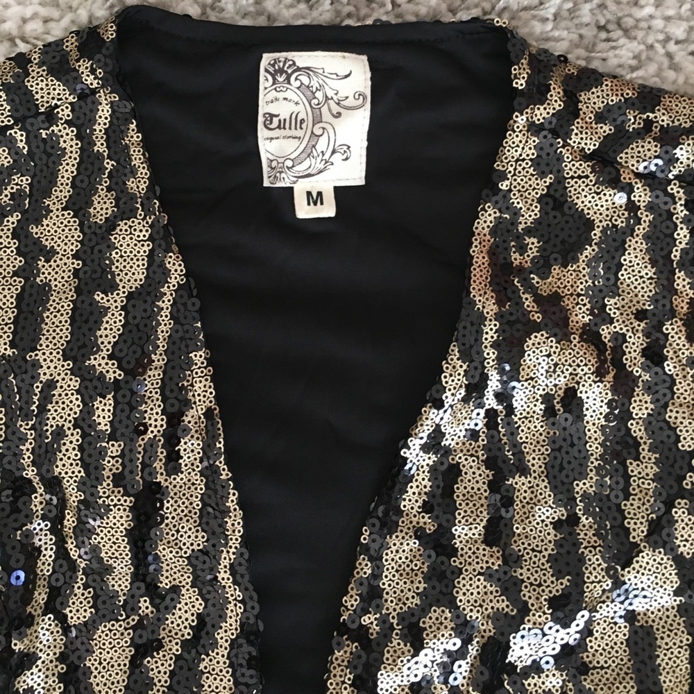 Gold And Black Sequenced Jacket - image 3