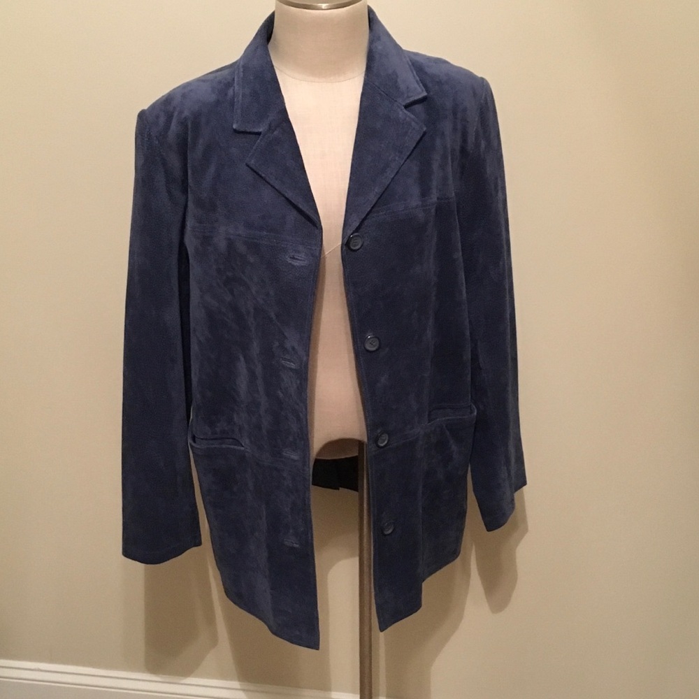 90s blue suede jacket