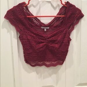 Charlotte Russe Crop Top - Burgundy