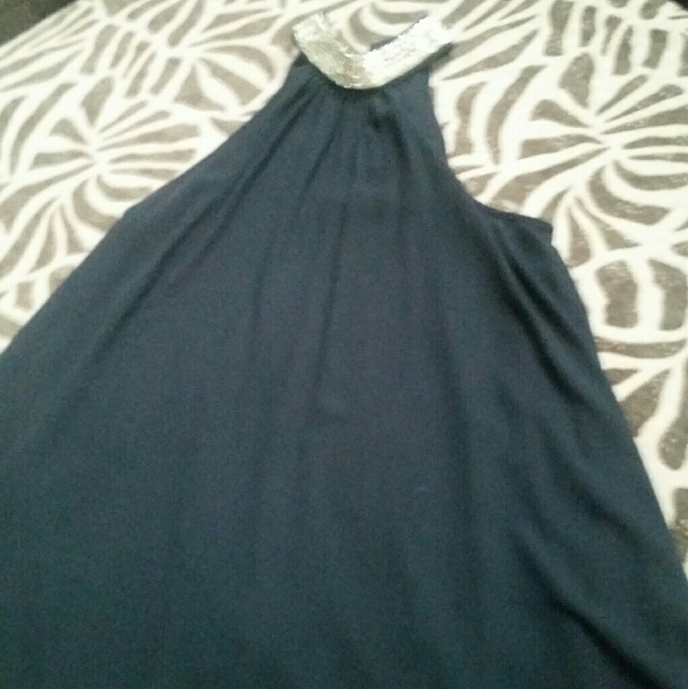 Sheer gold choker dress