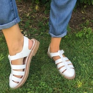 Urban Outfitter and Noise Glossy white sandals