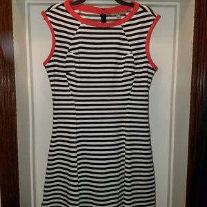 Black stripped dress. Sleeveless with pockets!