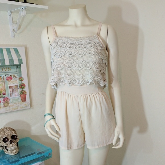 Monteau Other - 🔥Layered Lace Cream Romper