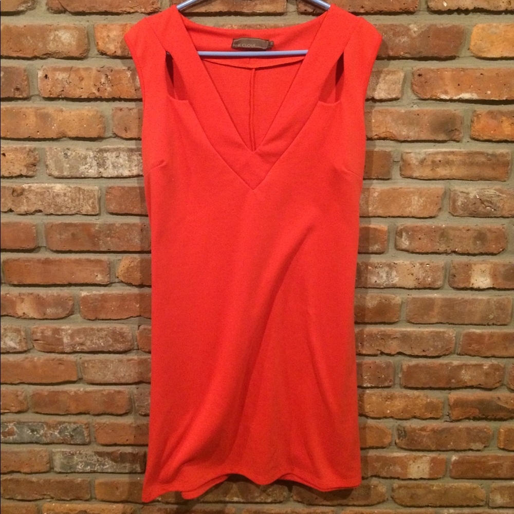 Orange shift dress