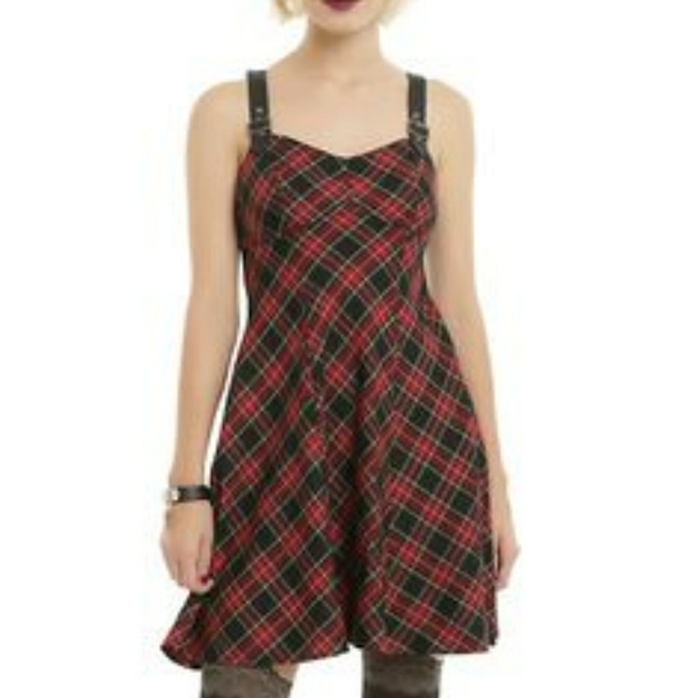 Hot topic plaid stripe summerdress size MEDIUM NWT