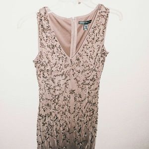 Aidan Mattox Sequined Godet Gown