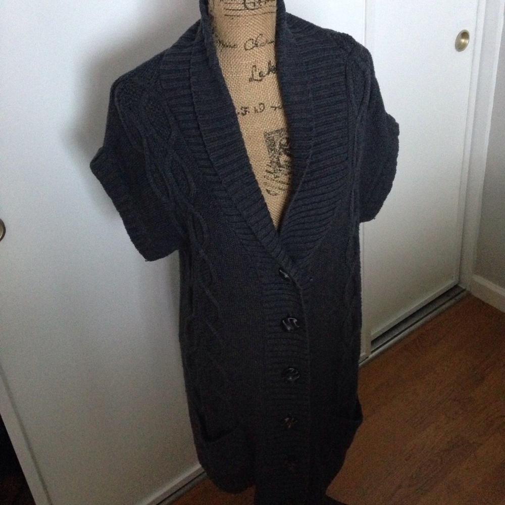Long button up sweater