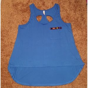 Blue Xhilaration hi/low tank