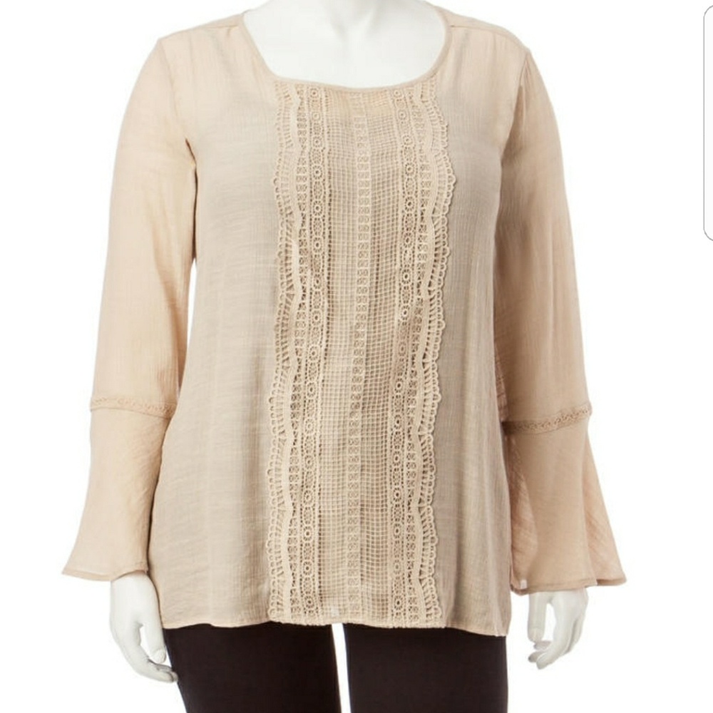 Taupe Crochet Shirt